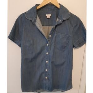 J. Crew 100% Cotton Short Sleeve Chambray Shirt